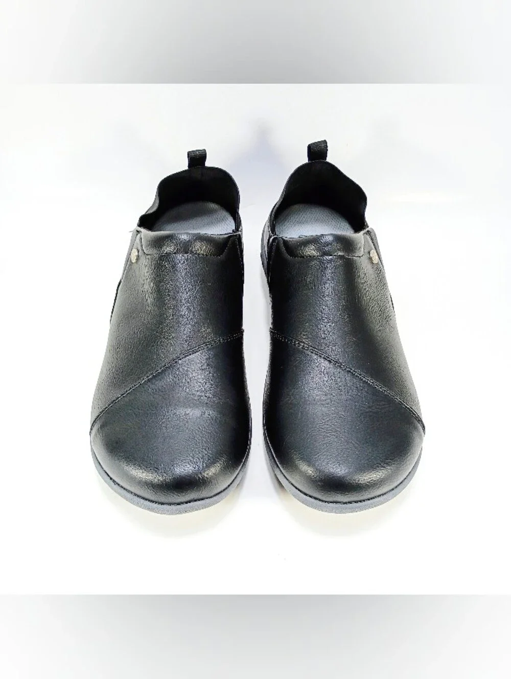 Spenco Brooklyn Convertible Womens 7.5 Black Faux Leather Loafers